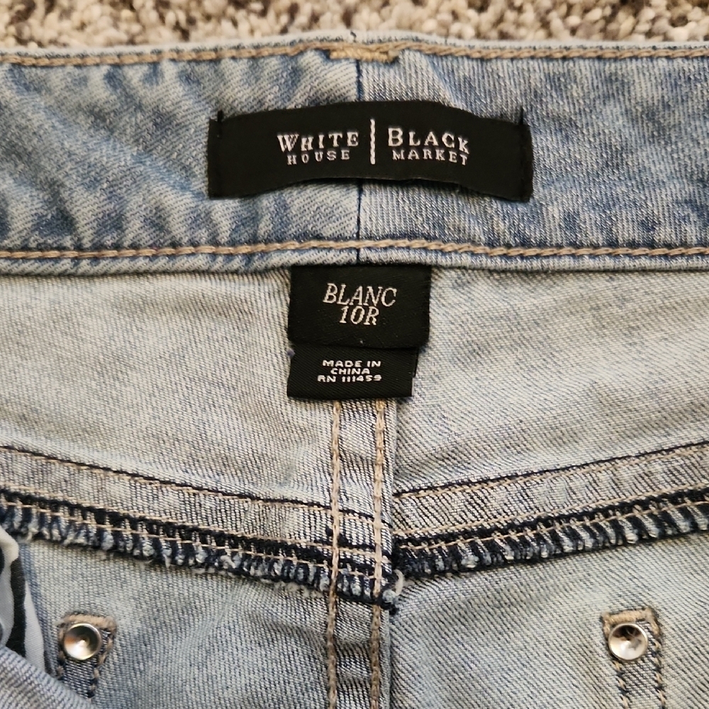 White House Black Market Light Blue Flare Jeans - Picture 2 of 3